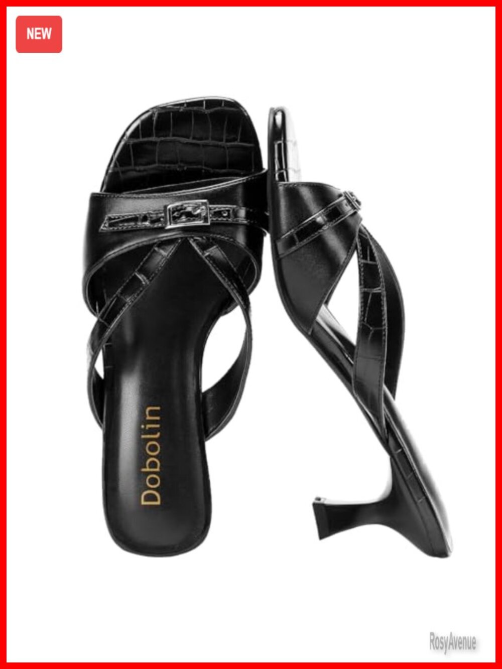Kitten Heel Sandals for Women Open Toe Slip-On Mule Dress Shoes